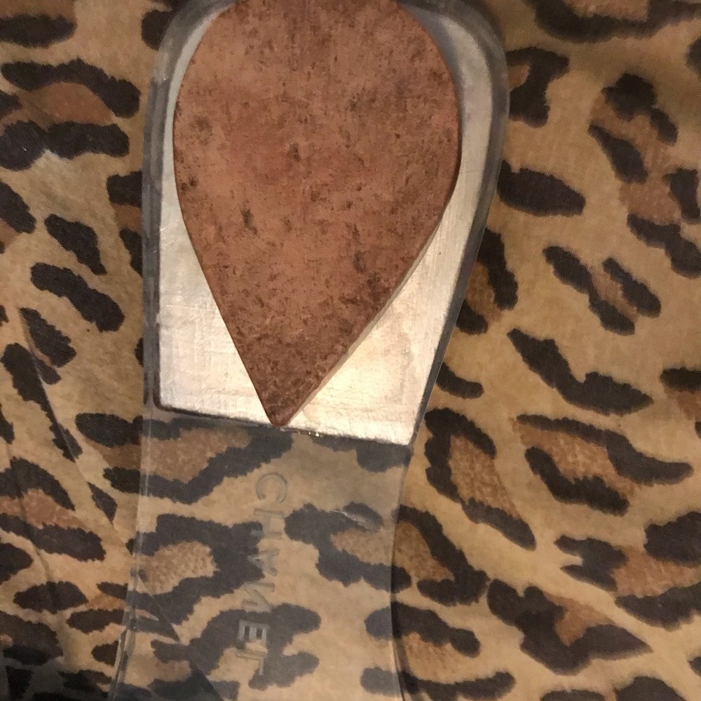 Chanel size 10 brown leather authentic Chanel sandal transparent detail - Picture 14 of 16